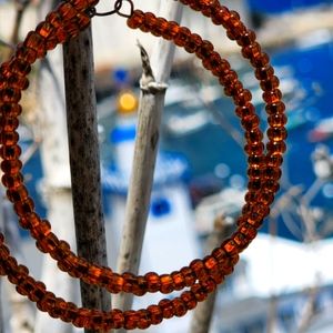 Handmade glass beads hoops